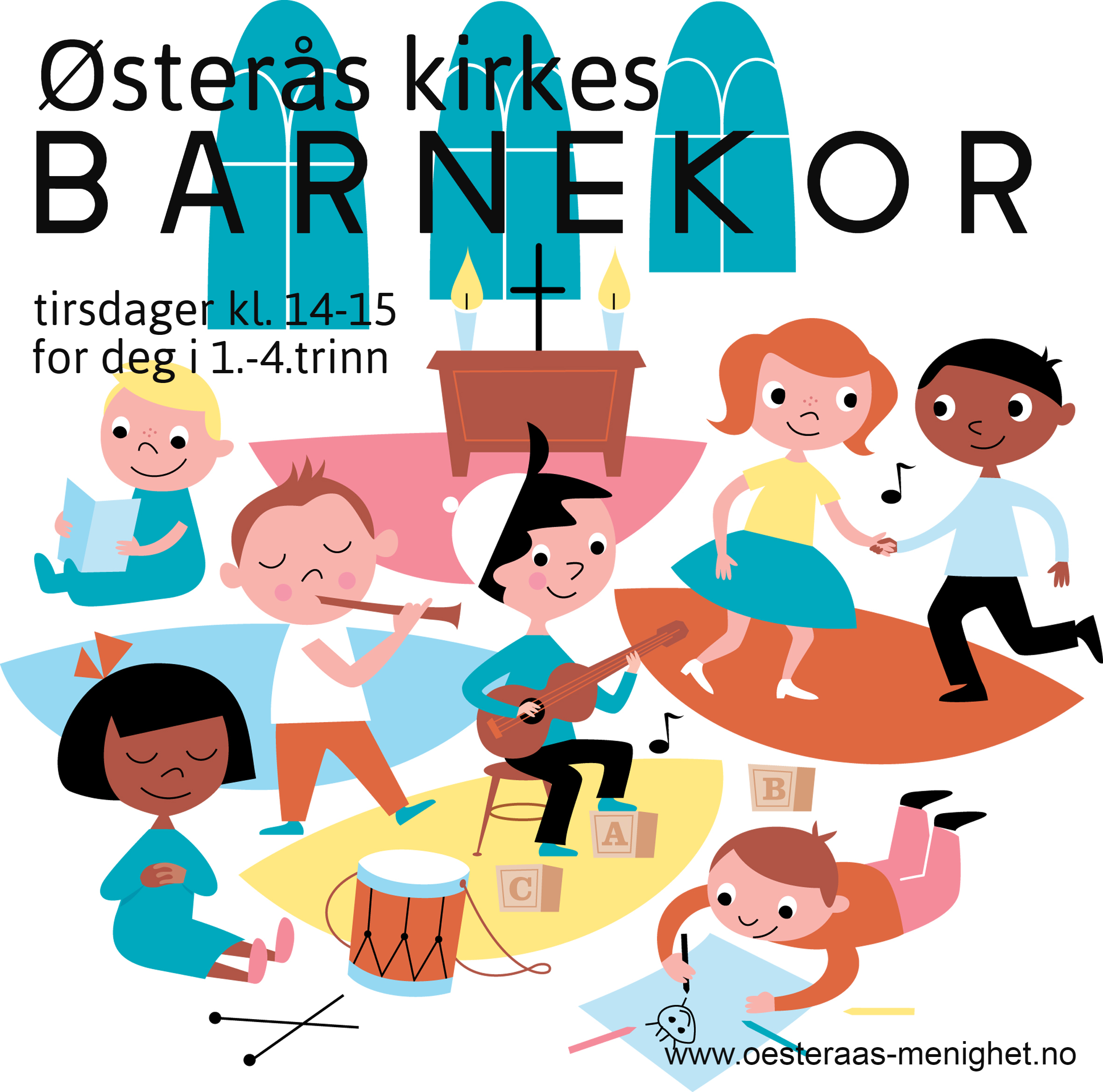 Illustrasjon som viser barn i lek og spill.
